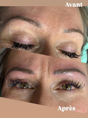 SOURCILS POUDRÉS AVEC DU POIL À POIL SUR LA TÊTE DU SOURCIL