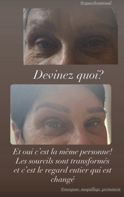 Sourcils poudrés avec dermographe 